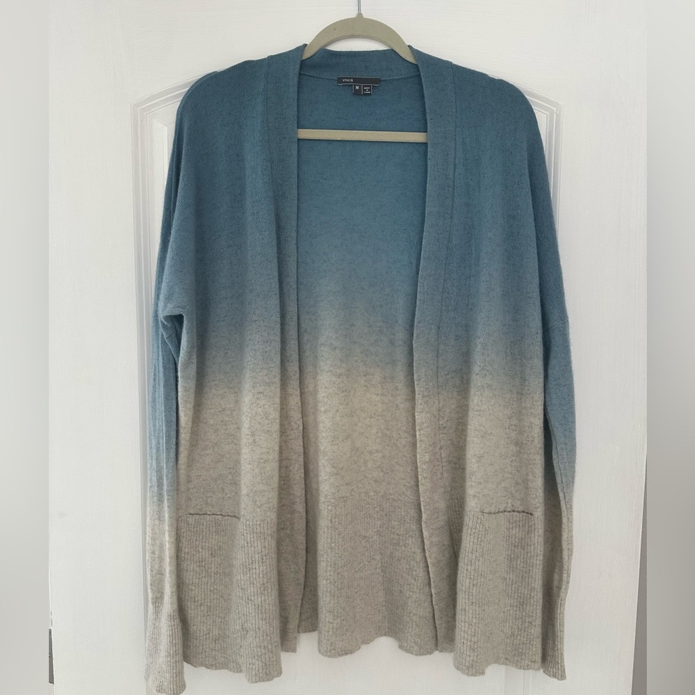 Vince Ombre Blue and Cream Cardigan